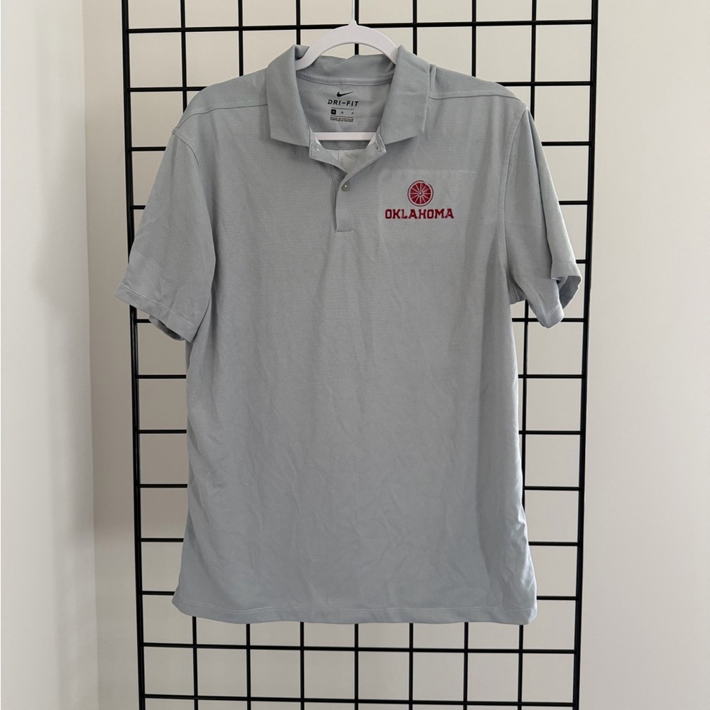 Nike Gray Polo Shirt with Red Logo